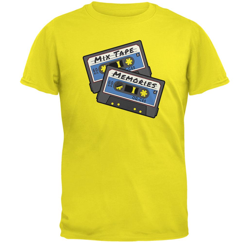 Mix Tape Memories Cassette Mens T Shirt Men's T-Shirts Old Glory 2XL Bright Yellow 