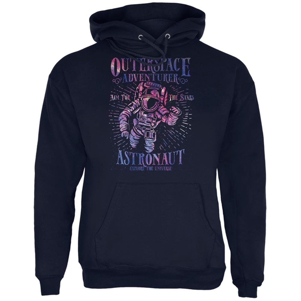 Outer Space Adventurer Astronaut Aim For The Stars Mens Hoodie Men's Hoodies Old Glory 2XL Navy 