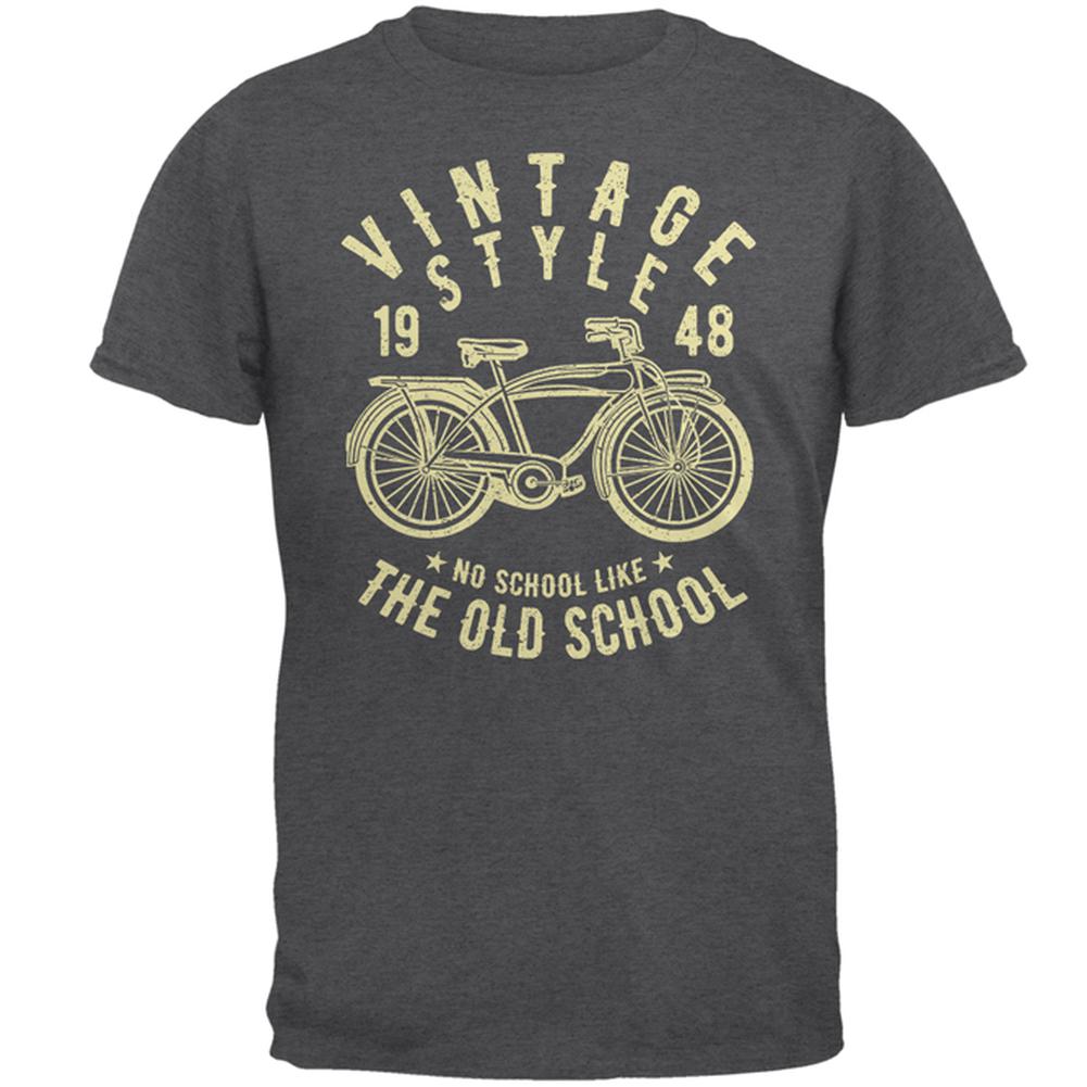 Vintage Style Old School Bicycle Mens T Shirt Men's T-Shirts Old Glory 2XL Dark Heather 