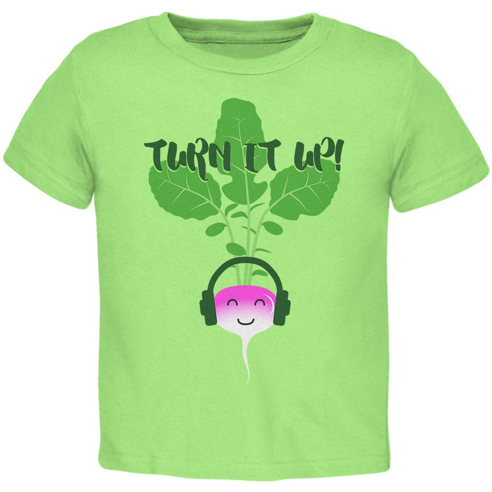 Vegetable Turn it Up Turnip Toddler T Shirt Toddler T-Shirts Old Glory 2T Lime 