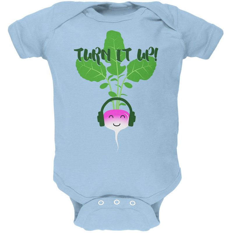 Vegetable Turn it Up Turnip Soft Baby One Piece Baby One Piece Old Glory 0-3M Light Blue 