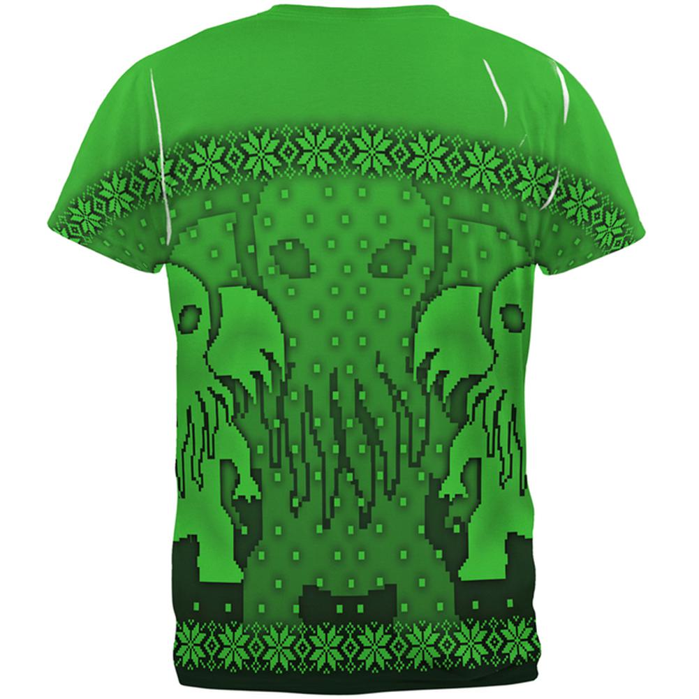 Ugly Christmas Sweater Big Cthulhu Greater Gods All Over Mens T Shirt Men's T-Shirts Old Glory   