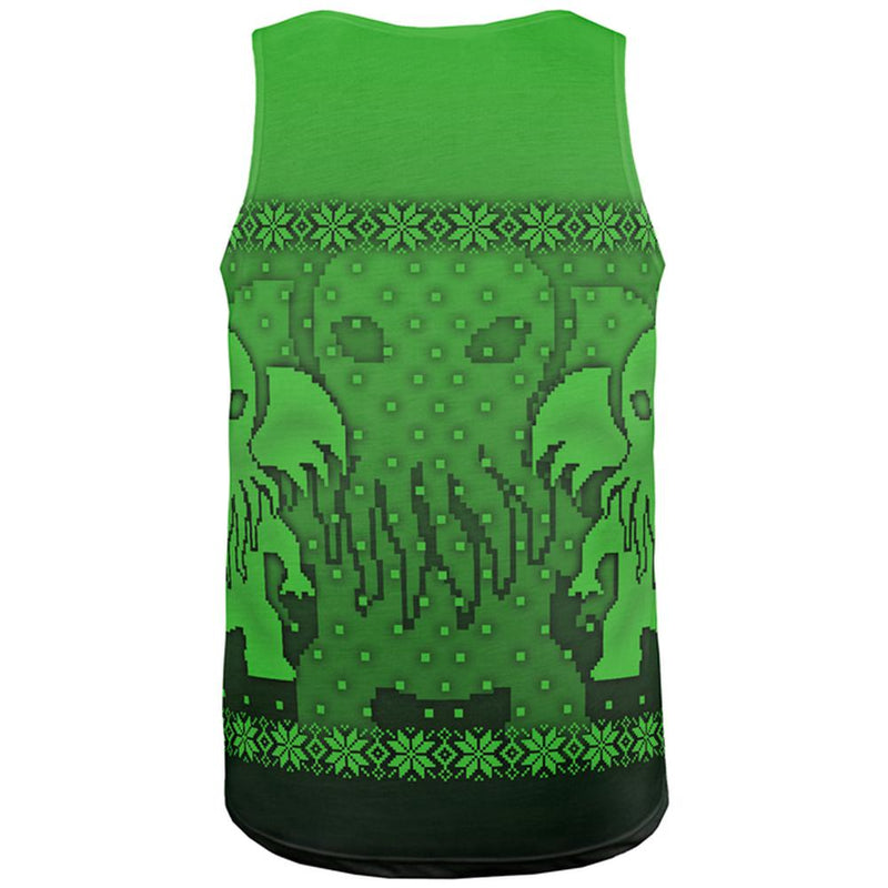 Ugly Christmas Sweater Big Cthulhu Greater Gods All Over Mens Tank Top Men's Tank Tops Old Glory   