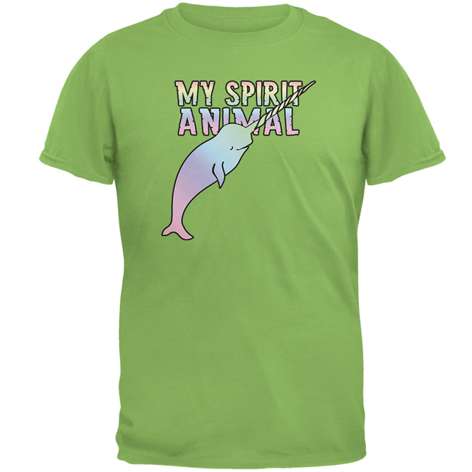 My Spirit Animal Narwhal Unicorn Of The Sea Pastel Mens T Shirt Men's T-Shirts Old Glory SM Kiwi 