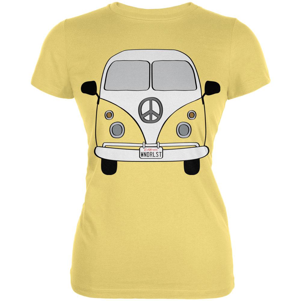 Halloween Travel Bus Costume Camper Wanderlust Juniors Soft T Shirt Juniors T-Shirts Old Glory LG Yellow 