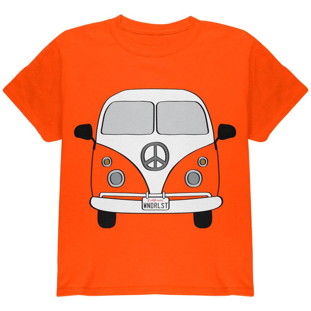 PEACE SIGN HIPPIE BUS YOUTH GRAPHIC T-SHIRT Youth T-Shirts Old Glory XS Orange 