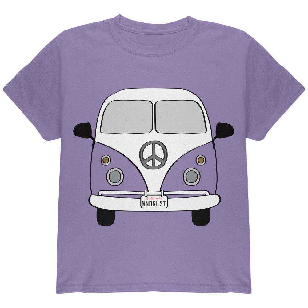 PEACE SIGN HIPPIE BUS YOUTH GRAPHIC T-SHIRT Youth T-Shirts Old Glory SM Violet 