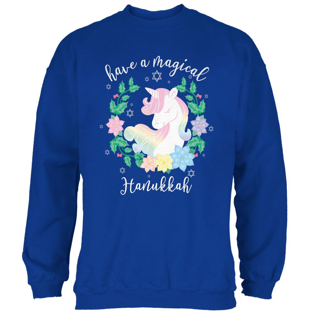 Have a Magical Hanukkah Unicorn Mens Sweatshirt Men's Sweatshirts Old Glory 2XL Royal 