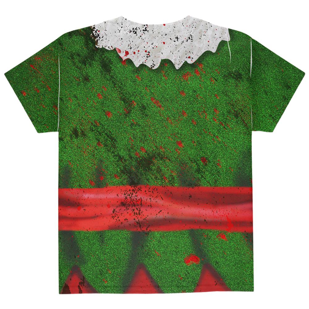 Christmas Zombie Attack Survivor Elf Costume All Over Youth T Shirt Youth T-Shirts Old Glory   