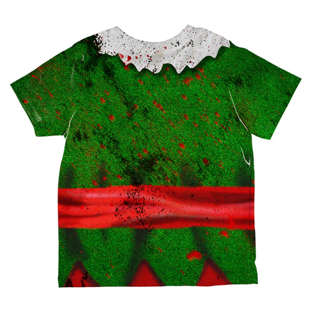 Christmas Zombie Attack Survivor Elf Costume All Over Toddler T Shirt Toddler T-Shirts Old Glory   