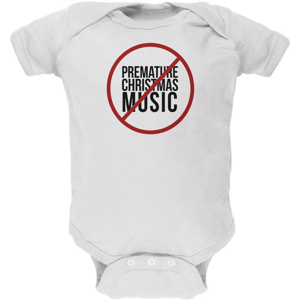 No Premature Christmas Music Soft Baby One Piece Baby One Piece Old Glory 0-3M White 