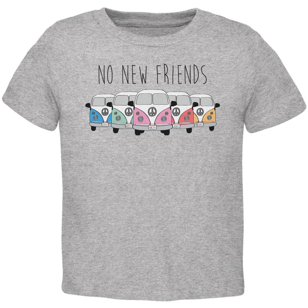 Hippie Van No New Friends Bus Camper Toddler T Shirt Toddler T-Shirts Old Glory 2T Heather 