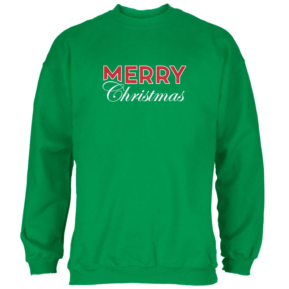 Holiday Merry Christmas Mens Sweatshirt Men's Sweatshirts Old Glory SM Irish Green 