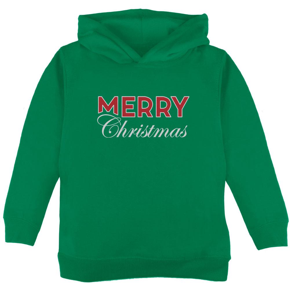 Holiday Merry Christmas Toddler Hoodie Toddler Hoodies Old Glory 2T Green 