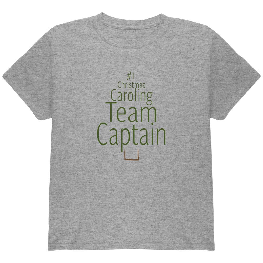 Number 1 Christmas Caroling Team Captain Youth T Shirt Youth T-Shirts Old Glory LG Heather 