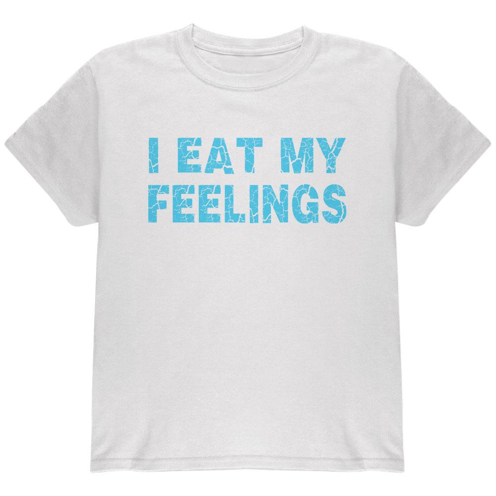 I Eat My Feelings Youth T Shirt Youth T-Shirts Old Glory LG White 