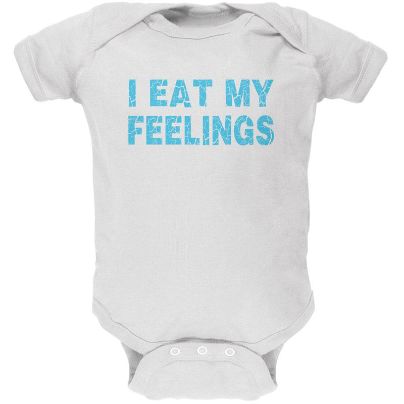 I Eat My Feelings Soft Baby One Piece Baby One Piece Old Glory 0-3M White 