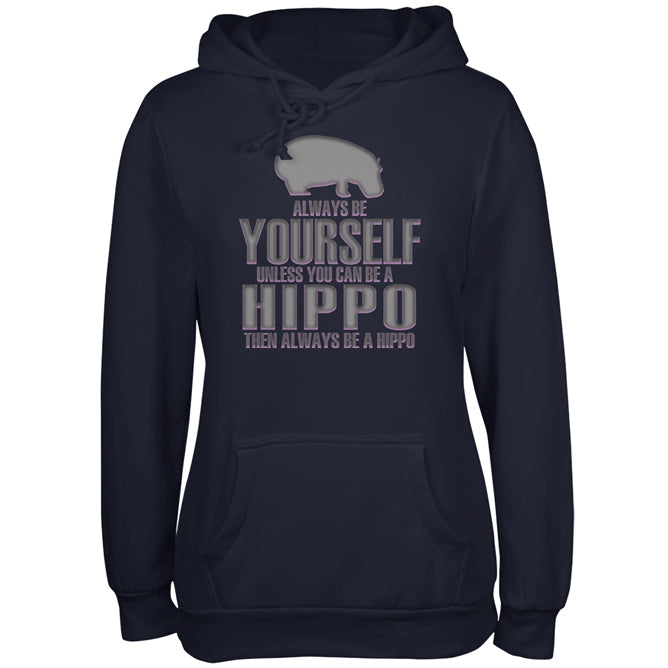 Always Be Yourself Hippo Juniors Soft Hoodie Juniors Hoodies Old Glory 2XL Navy 