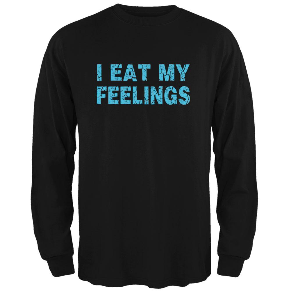 I Eat My Feelings Mens Long Sleeve T Shirt Men's Long Sleeves Old Glory 2XL Black 