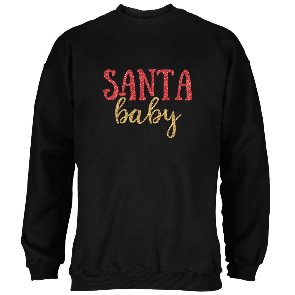 Christmas Santa Baby Mens Sweatshirt Men's Sweatshirts Old Glory SM Black 