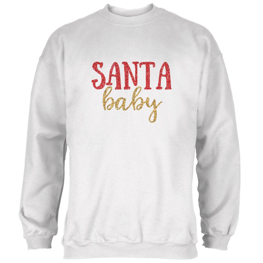 Christmas Santa Baby Mens Sweatshirt Men's Sweatshirts Old Glory MD White 