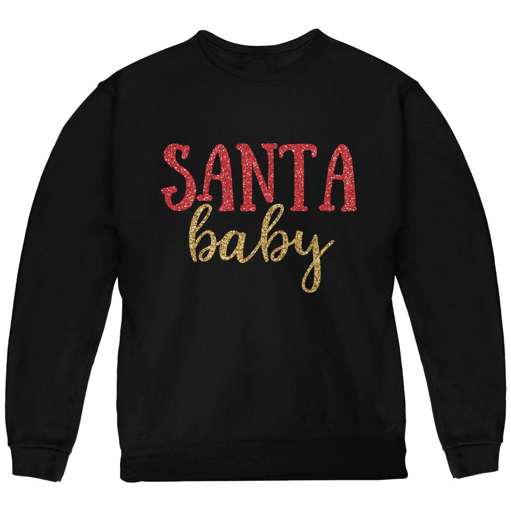 Christmas Santa Baby Youth Sweatshirt Youth Sweatshirts Old Glory LG Black 