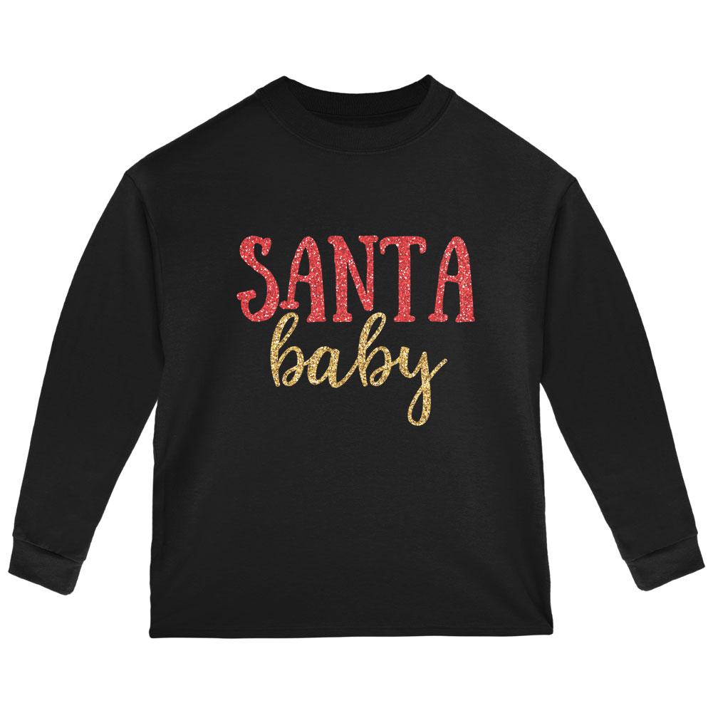 Christmas Santa Baby Toddler Long Sleeve T Shirt Toddler Long Sleeves Old Glory 2T Black 