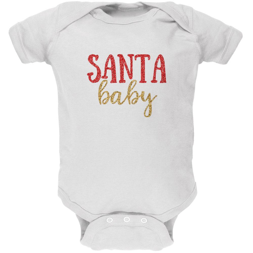 Christmas Santa Baby Soft Baby One Piece Baby One Piece Old Glory 12MO White 