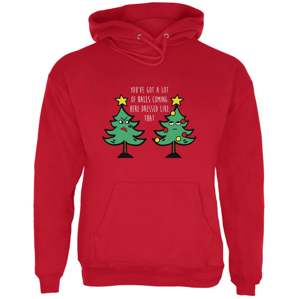 Christmas Tree You've Got a Lot of Balls Funny Mens Hoodie Men's Hoodies Old Glory 2XL Red 