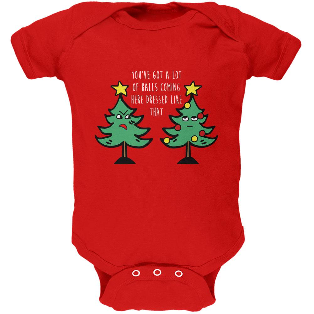 Christmas Tree You've Got a Lot of Balls Funny Soft Baby One Piece Baby One Piece Old Glory 12MO Red 