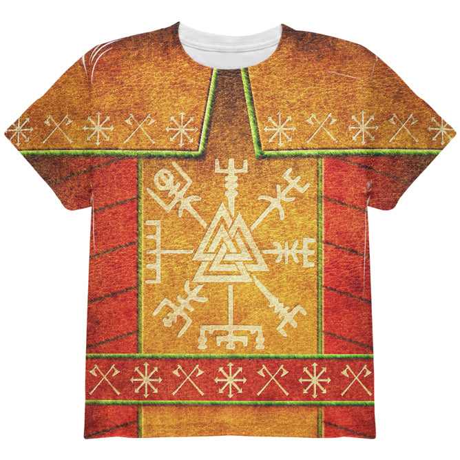 Vikings Ugly Christmas Sweater Armor Costume All Over Youth T Shirt Youth T-Shirts Old Glory YLG Multicolored 