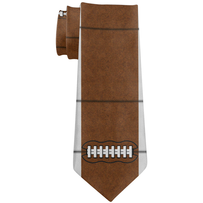 Football Pig Skin Texture All Over Neck Tie Ties Old Glory OS Multi 