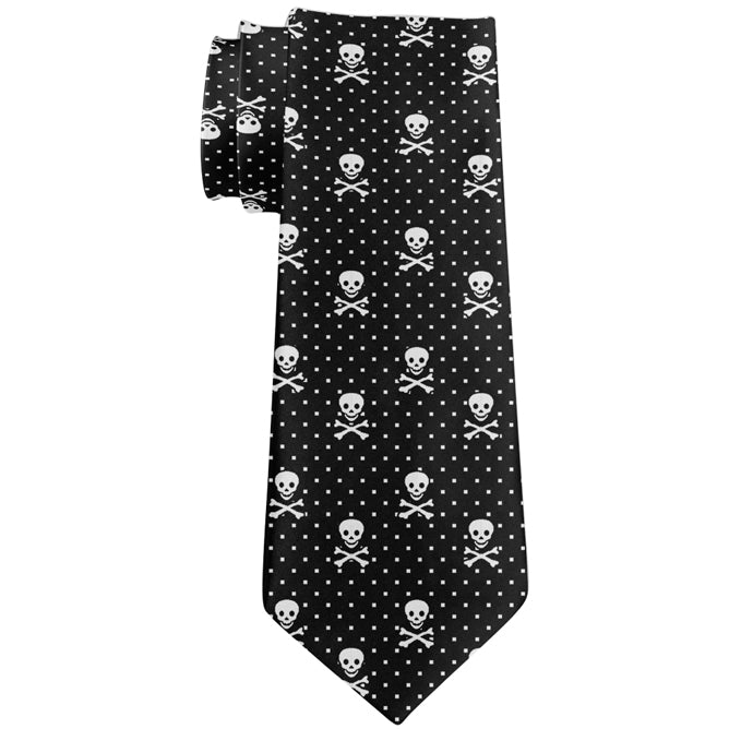 Christmas Skull and Crossbones Snowy All-Over All Over Neck Tie Ties Old Glory OS Multicolored 