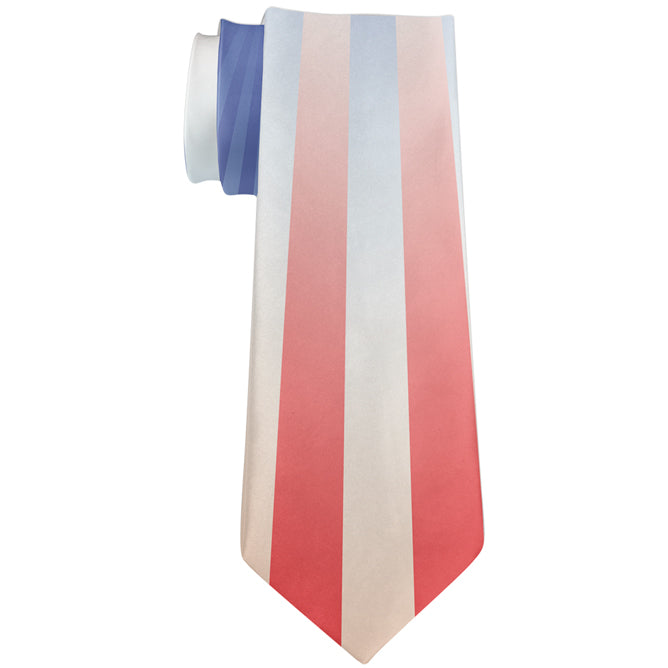 4th of July Patriotic Star Burst All Over Neck Tie Ties 4th of July OS Multicolor 