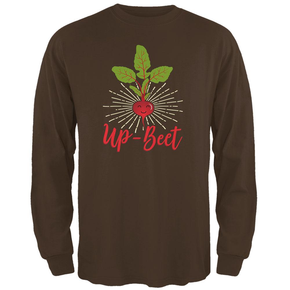 Vegetable Beet Upbeat Up-Beet Mens Long Sleeve T Shirt Men's Long Sleeves Old Glory 2XL Brown 