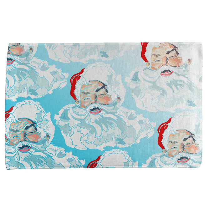 Christmas Classic Jolly Saint Nick Santa Claus All Over Hand Towel Hand Towel Old Glory OS Multicolored 