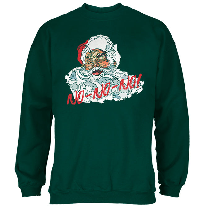 Christmas Santa Claus No No No Funny Mens Sweatshirt Men's Sweatshirts Old Glory 2XL Green 