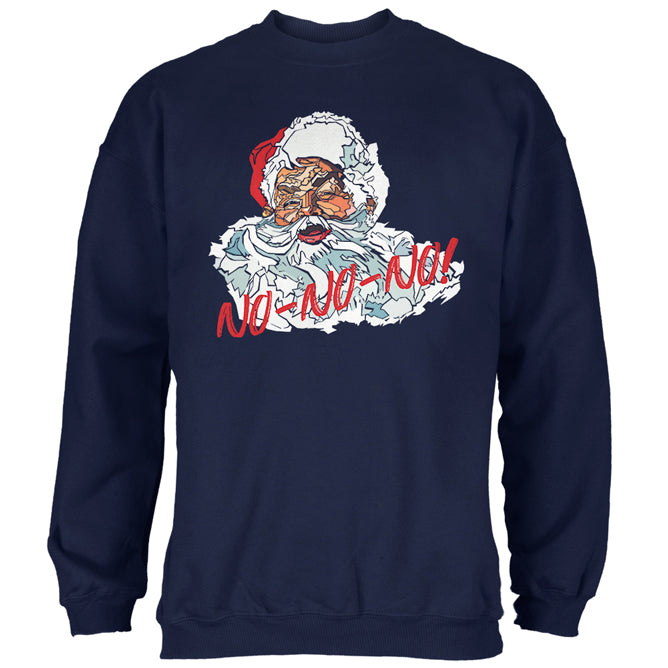 Christmas Santa Claus No No No Funny Mens Sweatshirt Men's Sweatshirts Old Glory 2XL Navy 