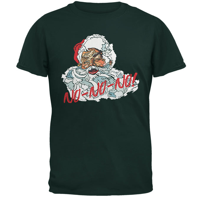 Christmas Santa Claus No No No Funny Mens T Shirt Men's T-Shirts Old Glory 2XL Green 