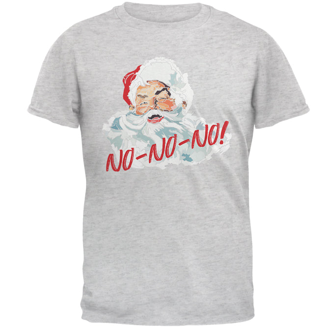 Christmas Santa Claus No No No Funny Mens T Shirt Men's T-Shirts Old Glory 2XL Grey 