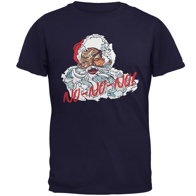 Christmas Santa Claus No No No Funny Mens T Shirt Men's T-Shirts Old Glory 2XL Navy 