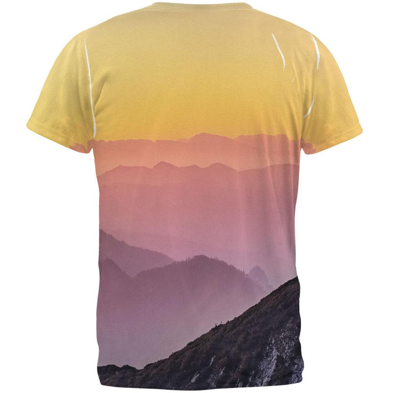 Rainbow Sunset Mountains All Over Mens T Shirt Men's T-Shirts Old Glory   