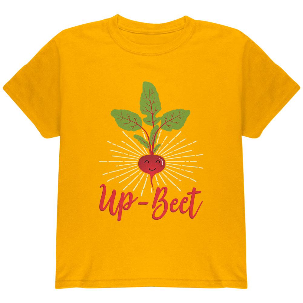 Vegetable Beet Upbeat Up-Beet Youth T Shirt Youth T-Shirts Old Glory LG Gold 