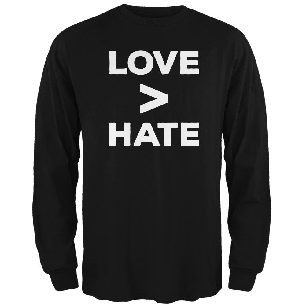 Activist Love is Greater Than Hate Mens Long Sleeve T Shirt Men's Long Sleeves Old Glory 2XL Black 