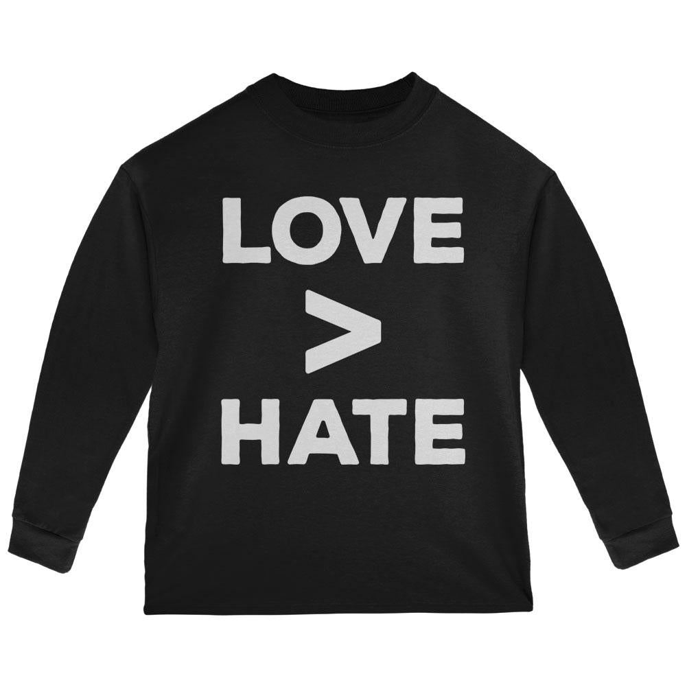 Activist Love is Greater Than Hate Toddler Long Sleeve T Shirt Toddler Long Sleeves Old Glory 2T Black 