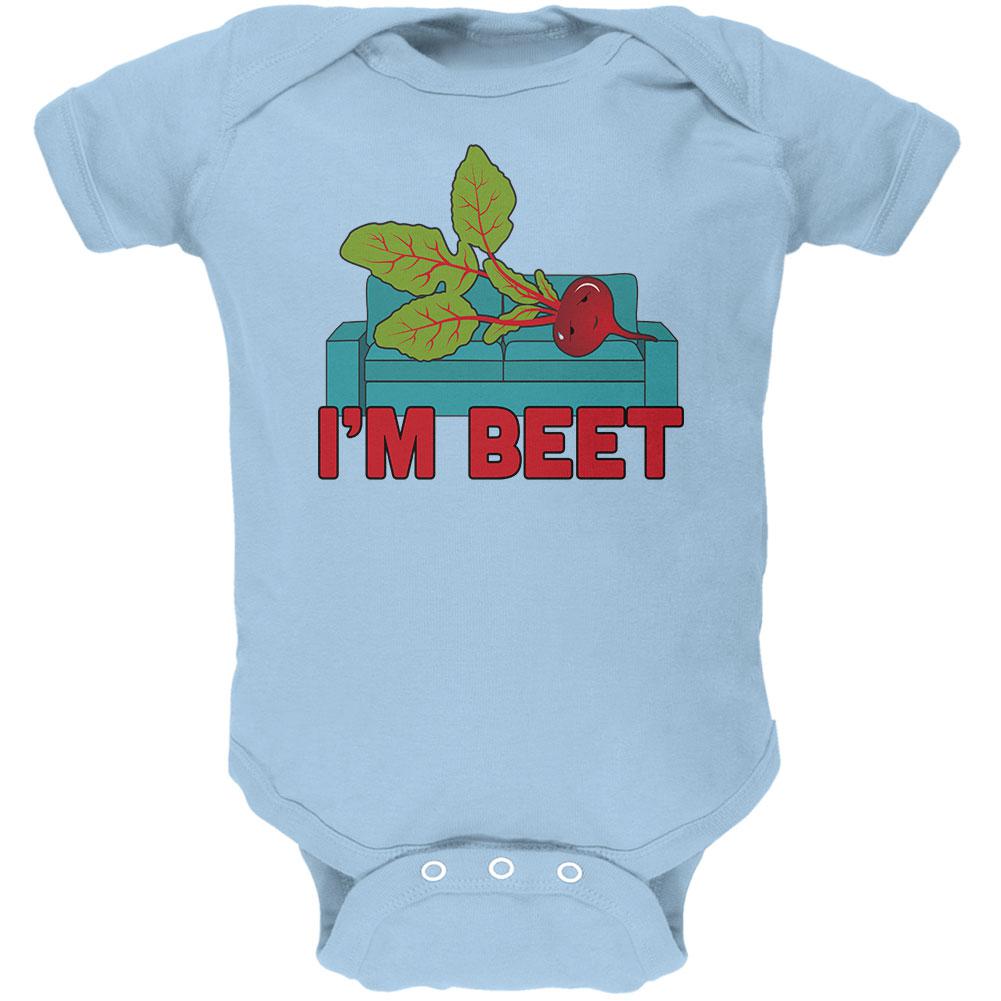 Vegetable I'm Beet Beat Soft Baby One Piece Baby One Piece Old Glory 0-3M Light Blue 