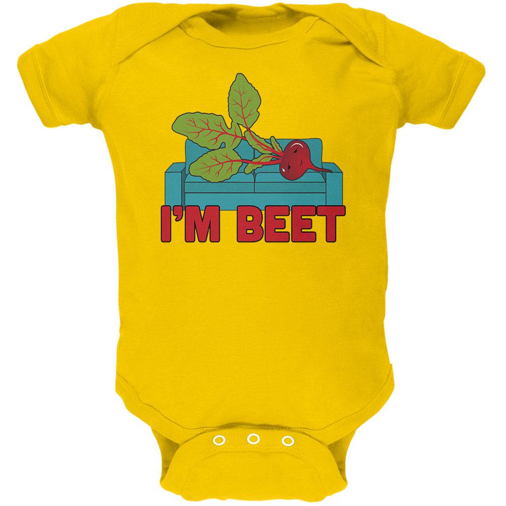 Vegetable I'm Beet Beat Soft Baby One Piece Baby One Piece Old Glory 0-3M Yellow 