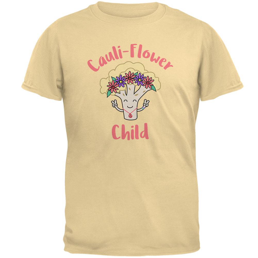 Vegetable Cauliflower Cauli-Flower Flower Child Funny Mens T Shirt Men's T-Shirts Old Glory 2XL Yellow Haze 