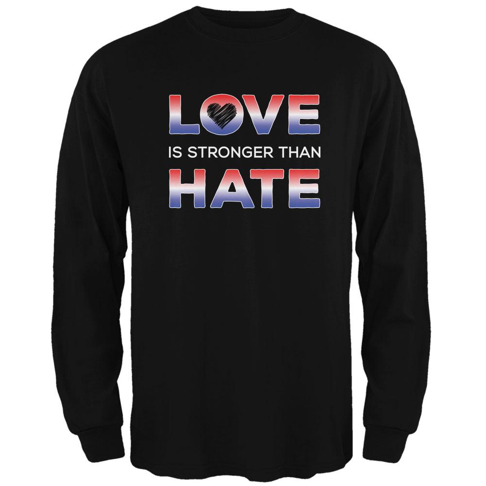 Activist Love is Stronger Than Hate America Mens Long Sleeve T Shirt Men's Long Sleeves Old Glory 2XL Black 