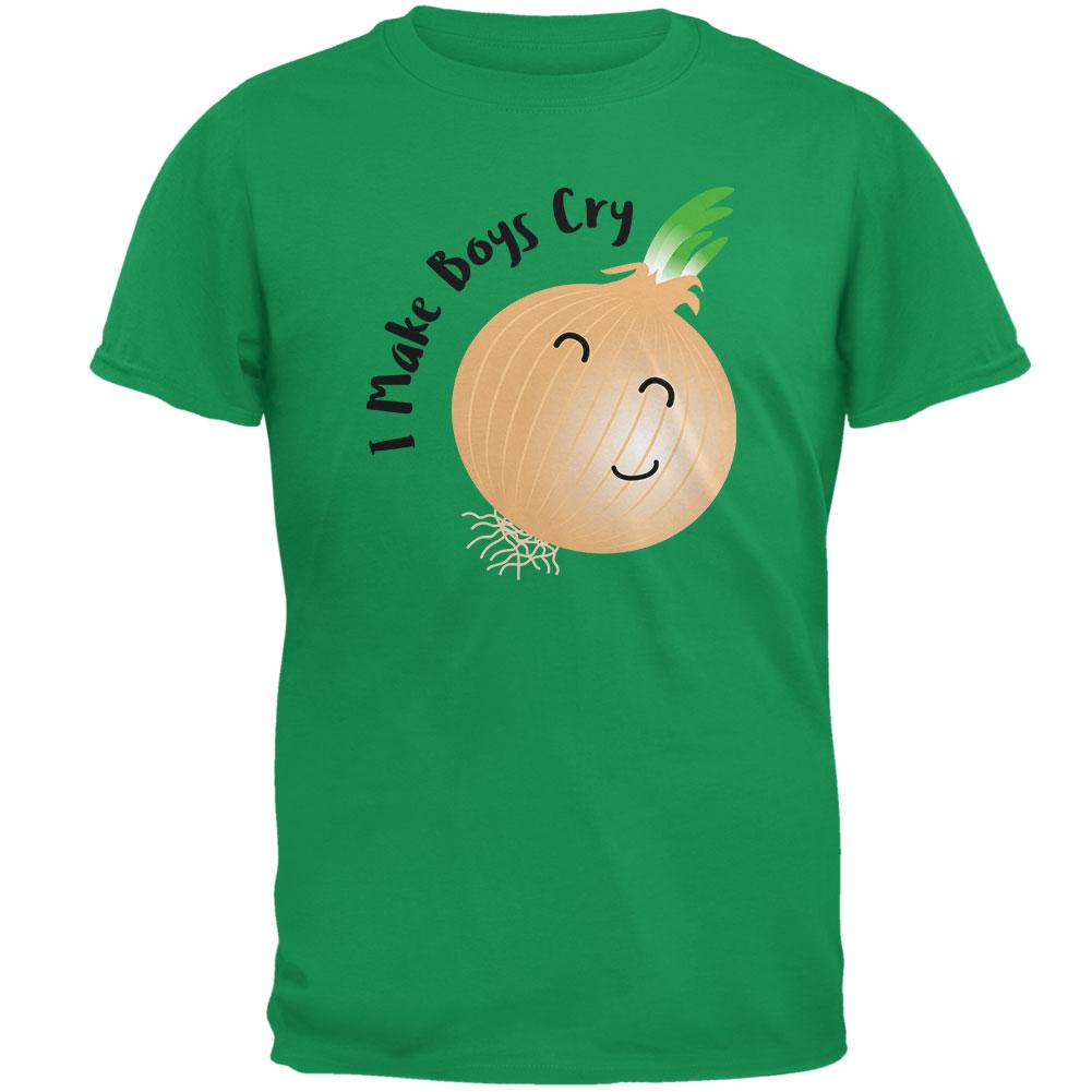 Vegetable Onion I Make Boys Cry Funny Mens T Shirt Men's T-Shirts Old Glory 2XL Irish Green 